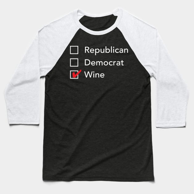 Republican Democrat Wine Baseball T-Shirt by zubiacreative